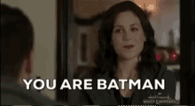 Erin Krakow You Are Batman GIF - Erin Krakow You Are Batman Finding Father Christmas GIFs