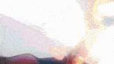 a painting of a person 's face with a glowing light coming out of it