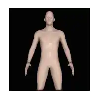 a 3d model of a man with his arms outstretched .