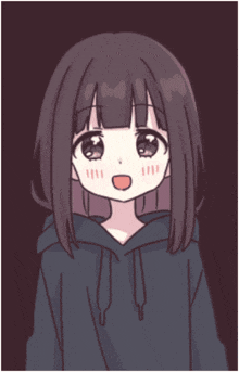 a cartoon girl with hearts on her face