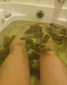 Pickle Bath Shower GIF - Pickle Bath Pickle Shower GIFs