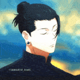a drawing of a man with his eyes closed and the words @animated_icons below it