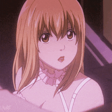 a close up of a girl 's face with the words lauharie written on the bottom
