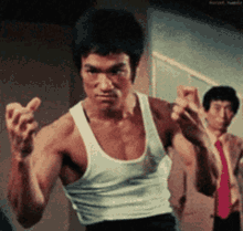 mad bruce lee threat fist angry