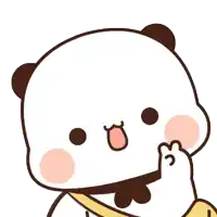 a cartoon drawing of a panda bear giving a peace sign