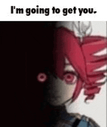 a picture of a girl with red hair and red eyes .