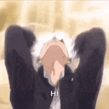 a person is laying down with their head in the air .