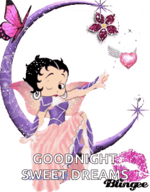 goodnight betty boop sparkles sweet dreams butterfly