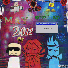 a collage of cartoon characters with the year 2012