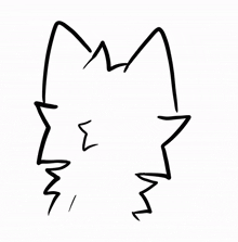 a black and white drawing of a cat 's face with a diamond in the corner