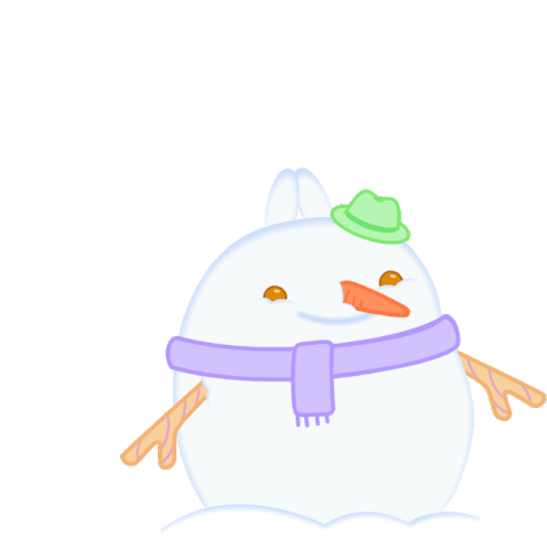 Snowman Molang Sticker - Snowman Molang Dancing Snowman Stickers