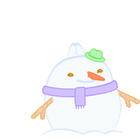 Snowman Molang Sticker - Snowman Molang Dancing Snowman Stickers