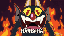 ha ha ha the devil the cuphead show laughing scary laugh