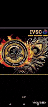 a screenshot of an ivsc logo with a peacock on it