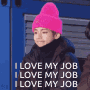 Bts I Love My Job Bts Vi Love My Job GIF - Bts I Love My Job Bts Vi Love My Job Bts V Pink Beanie GIFs