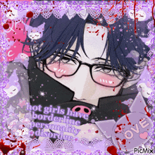 a picture of a boy with glasses and the words hot girls have borderline personality disorder on it