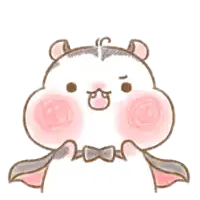 a drawing of a hamster wearing a bow tie and bat wings