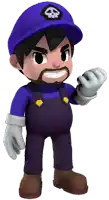 a cartoon character with a skull and crossbones on his hat
