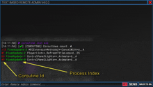 a screenshot of a text based remote admin