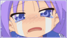 anime kagami hiiragi sad cry tears
