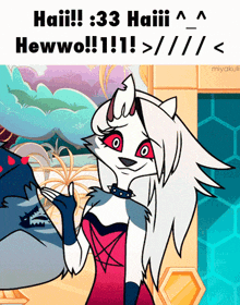 a picture of a cartoon character with the words haii written on it