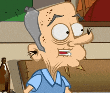 a cartoon of a man with gray hair and a very large nose