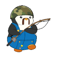 Army Penguin Sticker - Army Penguin Fishing Stickers