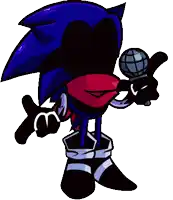 a cartoon sonic the hedgehog is holding a microphone and giving a thumbs up .