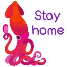stay home stay inside be careful stay safe squid