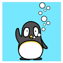 penguin big eye bubbles underwater breathing