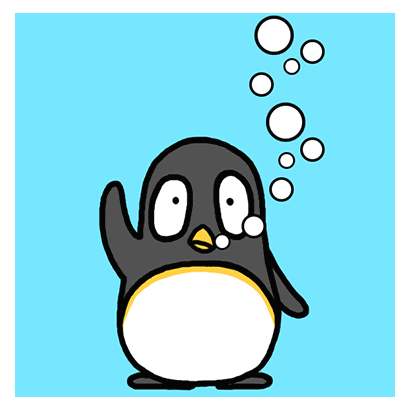 Penguin Big Eye Sticker - Penguin Big Eye Bubbles Stickers