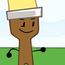 a cartoon of a brush with a yellow headband on