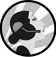 an illustration of a woman wearing a headset that says ccc on it