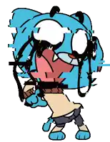 gumball from the amazing world of gumball has a glitch effect