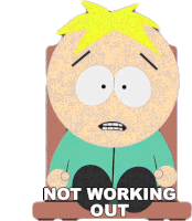 Not Working Out Butters Stotch Sticker - Not Working Out Butters Stotch South Park Stickers