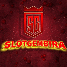 a red background with the words slotgembira in yellow letters