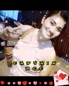 a picture of a woman with the name captain rcg written on it