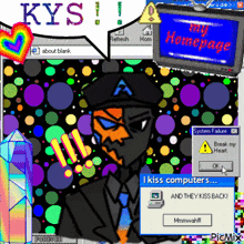 a computer screen with a message that says kys on it