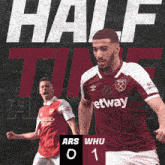 Arsenal F.C. (0) Vs. West Ham United F.C. (1) Half-time Break GIF - Soccer Epl English Premier League GIFs