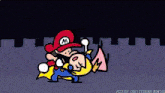 a cartoon of mario and wario fighting with the words youtube.com in the bottom right