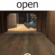 a screenshot of a video game that says open on the top