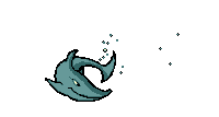 a pixel art of a fish with bubbles coming out of it 's mouth