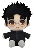 a stuffed toy of harry potter wearing glasses and a black uniform