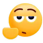 a yellow smiley face with a hand on its chin and a thumb up .