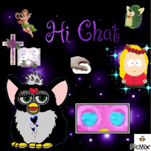 a picture of a furby and a south park character says hi chat