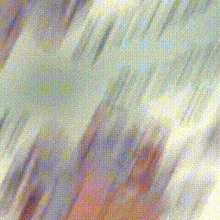 a close up of a painting with a blurred background of dots .