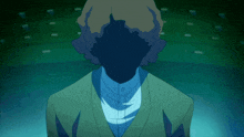 a man with a shadow on his face looks at the camera