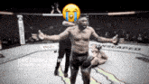 a man in a boxing ring with ufc fight night london england written on the bottom