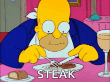 Homer Simpson Steak GIF - Homer Simpson Steak Eating GIFs