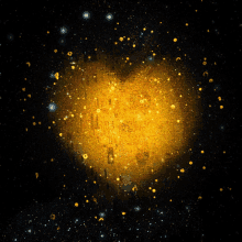 space heart sparkles yellow heart stars